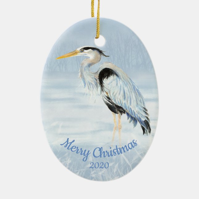 Adorno De Cerámica Navidades con fecha personalizado acuarela Gran ga (Atrás)