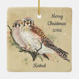 Adorno De Cerámica Navidades con fecha personalizado Watercolor Kestr