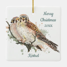 Adorno De Cerámica Navidades con fecha personalizado Watercolor Kestr