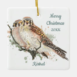 Adorno De Cerámica Navidades con fecha personalizado Watercolor Kestr