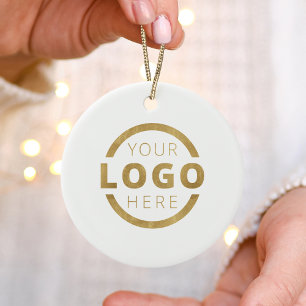 Adorno De Cerámica Navidades con logotipo de la Compañía de color per