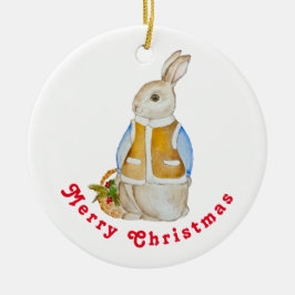 Adorno De Cerámica Navidades con una canasta con bran de abeto