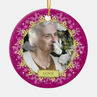 Adorno De Cerámica Navidades conmemorativos de copos de nieve rosados
