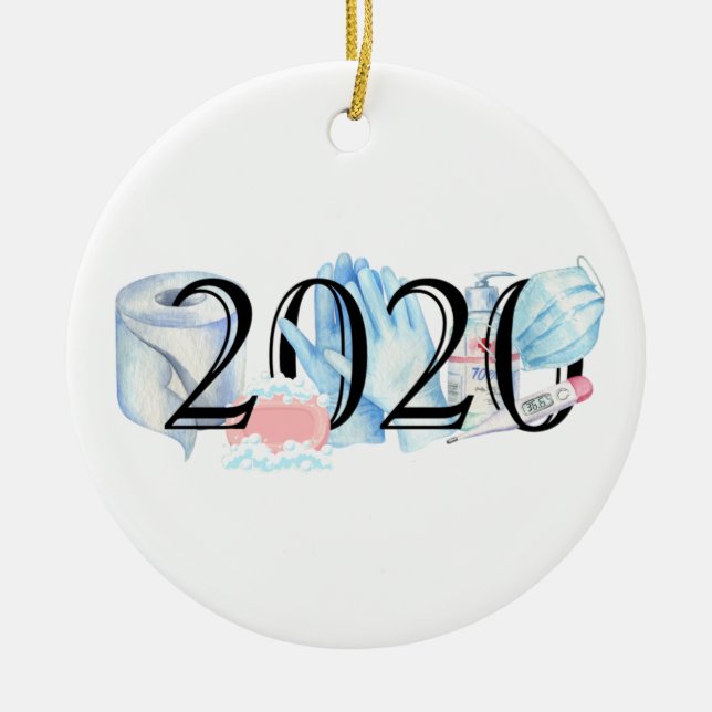 Adorno De Cerámica navidades Conmemorativos De Cuarentena De 2020 (Frente)