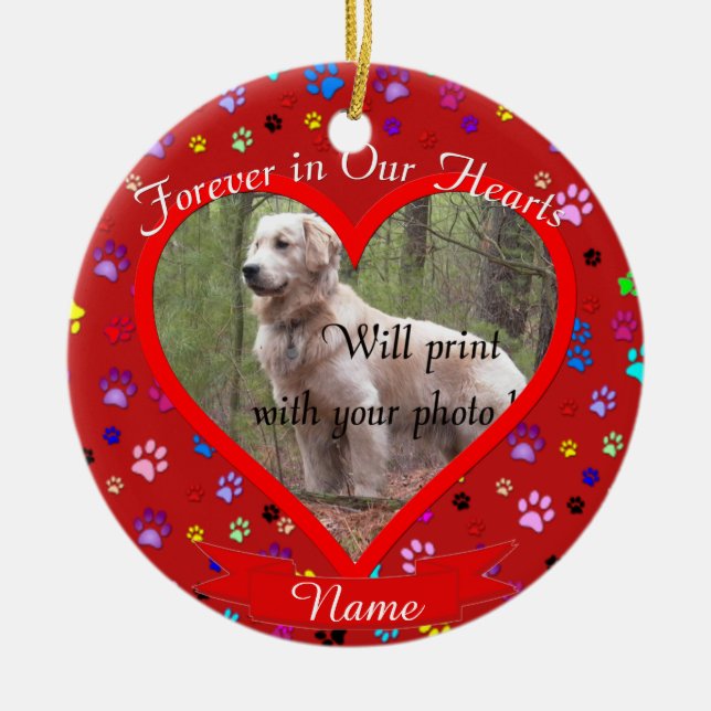 Adorno De Cerámica Navidades conmemorativos de perros o gatos Mascota (Frente)