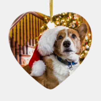Adorno De Cerámica Navidades Corgi