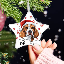 Adorno De Cerámica Navidades cortan perrito zorro perro personalizado