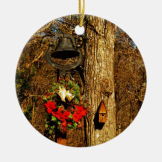 Adorno De Cerámica Navidades cortan viejas campanas y cuna de aves