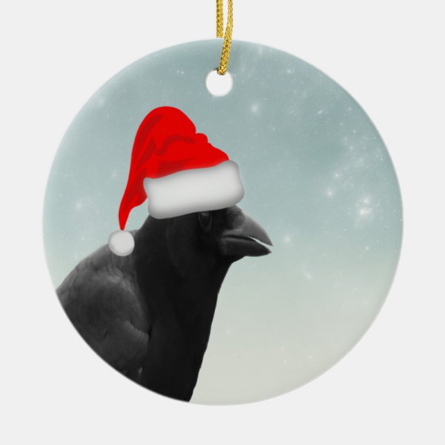 Adorno De Cerámica Navidades Crow (Frente)
