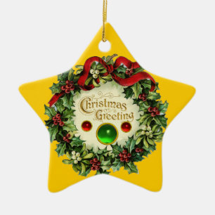 ADORNO DE CERÁMICA NAVIDADES CRUZADOS CON MISTLETAS Y BARRIOS SANOS