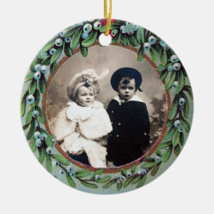 ADORNO DE CERÁMICA NAVIDADES CRUZADOS CON PLANTILLA DE FOTOS DE MISTL