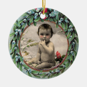 ADORNO DE CERÁMICA NAVIDADES CRUZADOS CON PLANTILLA DE FOTOS DE MISTL