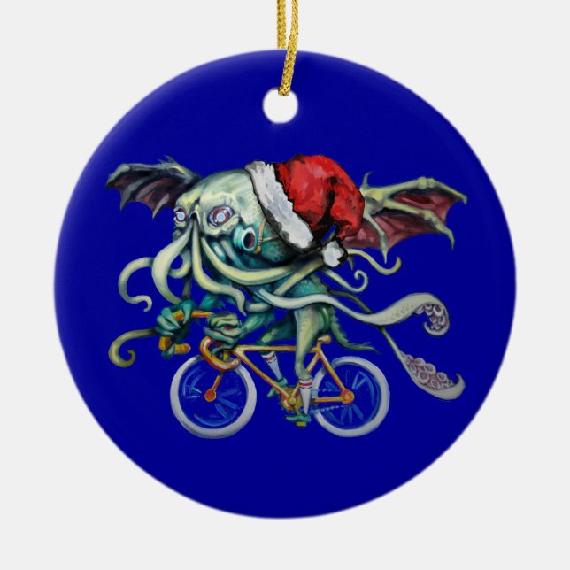Adorno De Cerámica Navidades Cthulhu (Frente)