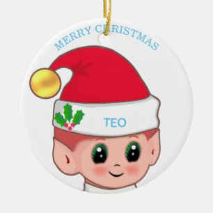 Adorno De Cerámica Navidades Cuadros Elf y Personalizado Textos