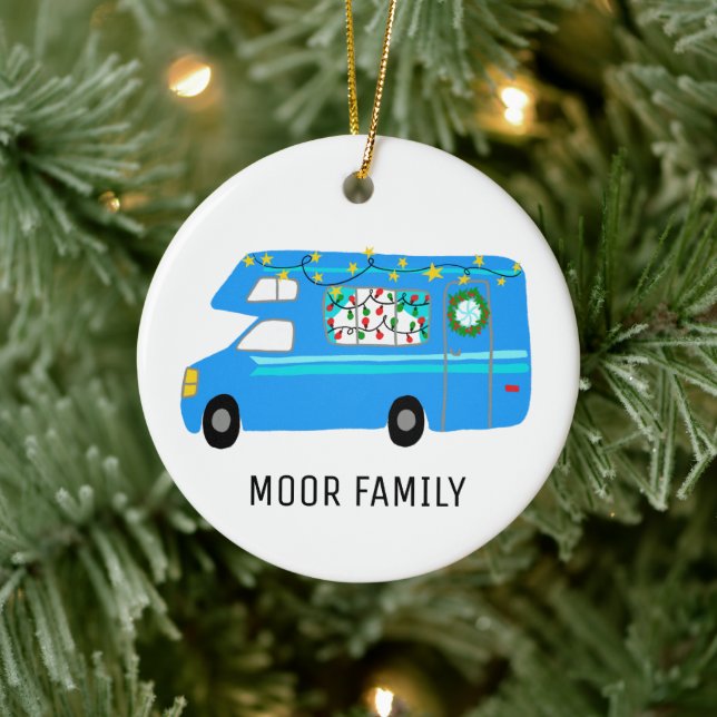 Adorno De Cerámica Navidades Cuidados Camper RV PERSONALIZADO de vaca (Árbol)