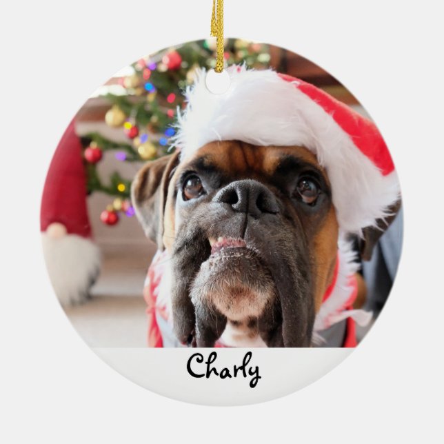 Adorno De Cerámica Navidades Curiosos Perros Personalizados (Atrás)