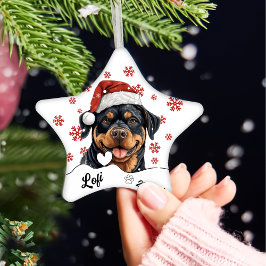 Adorno De Cerámica Navidades Cute Rottweiler Dog Personalizado