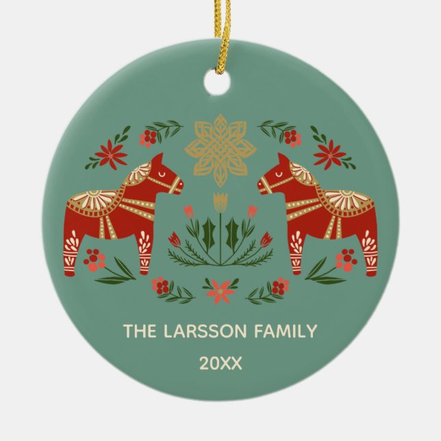 Adorno De Cerámica Navidades dala caballo (Frente)