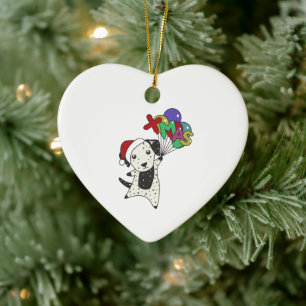 Adorno De Cerámica Navidades dálmatas perros animales de invierno per
