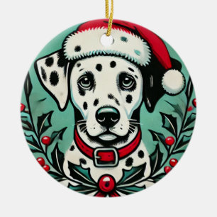Adorno De Cerámica Navidades Dalmatian