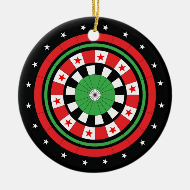 Adorno De Cerámica Navidades Dartboard (Frente)