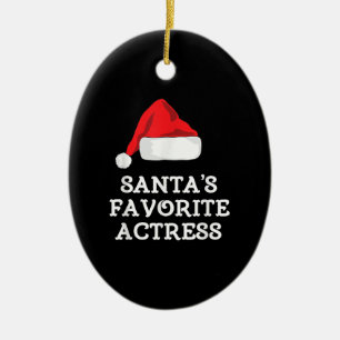 Adorno De Cerámica Navidades de actriz favorita de Papá Noel actúen