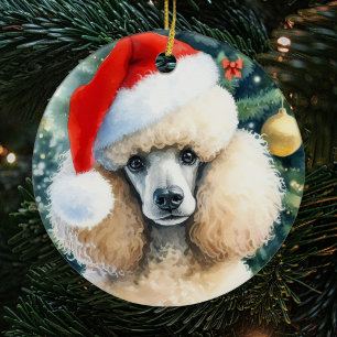 Adorno De Cerámica Navidades de acuarela de cangrejo estándar de crem