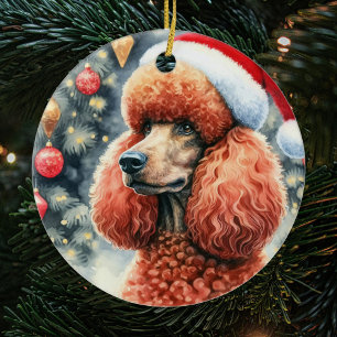 Adorno De Cerámica Navidades de acuarela de cangrejo estándar rojo