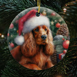 Adorno De Cerámica Navidades de acuarela de perro de Sussex Spaniel<br><div class="desc">Captura el espíritu festivo con este delicioso ornamento cerámico Navidades de color de Perro Español Sussex. Se trata de un establecimiento de elaboración experta,  con una encantadora acuarela que representa un español de Sussex,  añadiendo un toque de alegría canina a la decoración de tus vacaciones.</div>