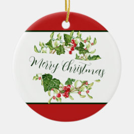 Adorno De Cerámica Navidades de acuarela personalizado Holiday
