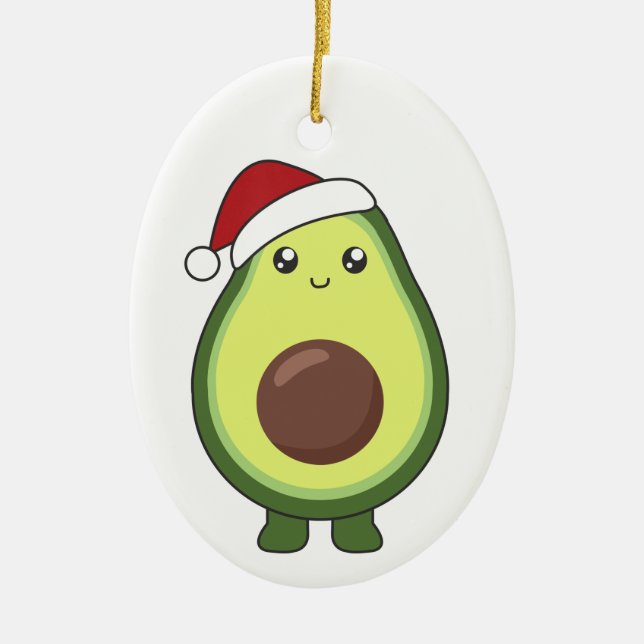 Adorno De Cerámica Navidades de aguacate iluminan divertida ranura pa (Frente)
