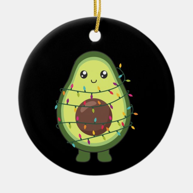 Adorno De Cerámica Navidades de aguacate iluminan divertida ranura pa (Frente)