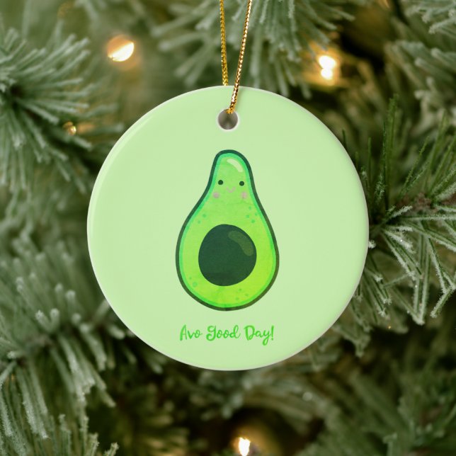 Adorno De Cerámica Navidades de aguacates de Avo Good Day Punny (Árbol)