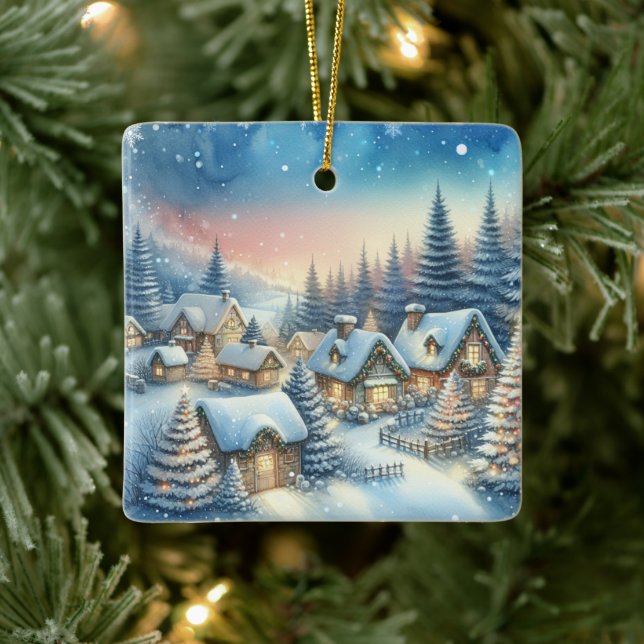 Adorno De Cerámica Navidades de aldeas caprichosas y personalizadas (Árbol)