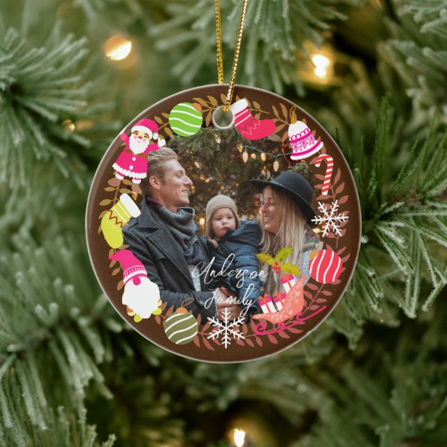 Adorno De Cerámica Navidades de alegría. Foto de Brown (Árbol)