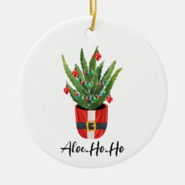 Adorno De Cerámica Navidades de Aloe Ho Santa Houseplant