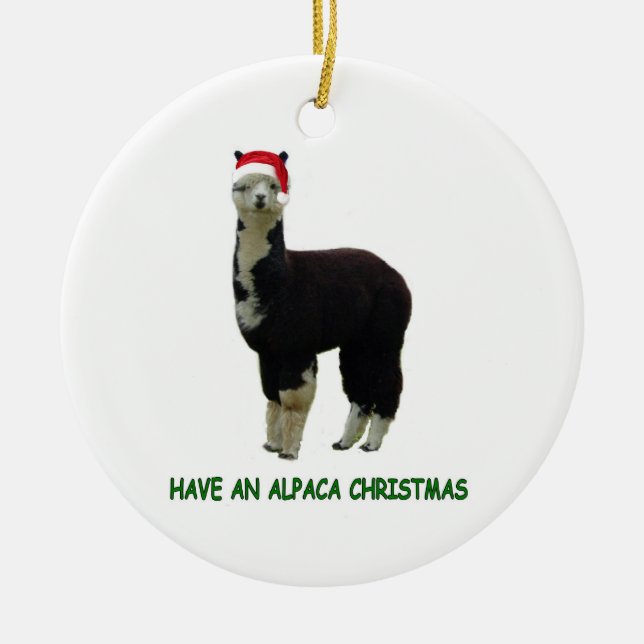 Adorno De Cerámica Navidades de Alpaca (Frente)