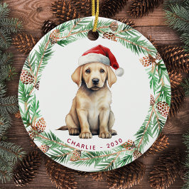 Adorno De Cerámica Navidades de amantes de los perros personalizados