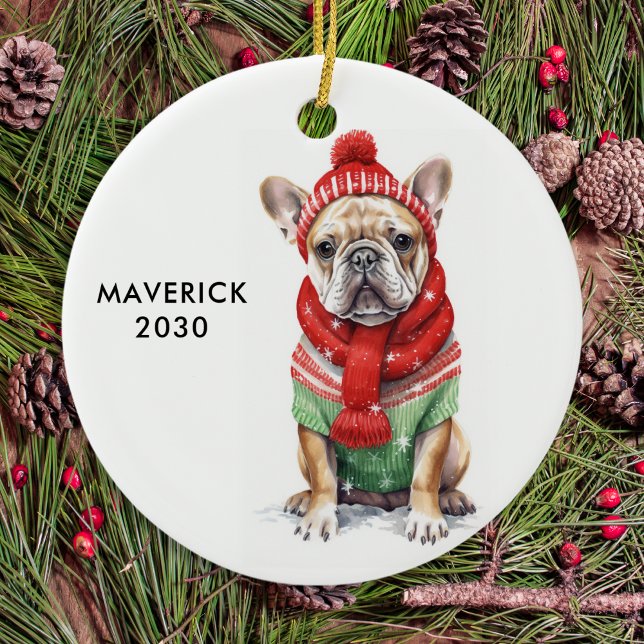 Adorno De Cerámica Navidades de amantes de los perros personalizados  (Subido por el creador)