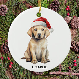 Adorno De Cerámica Navidades de amantes de los perros personalizados