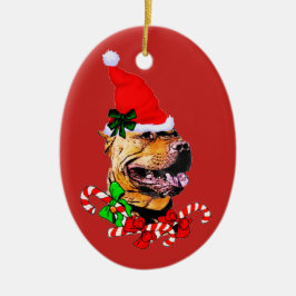 Adorno De Cerámica Navidades de American Pit Bull Terrier