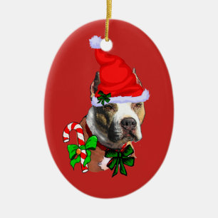 Adorno De Cerámica Navidades de American Pit Bull Terrier