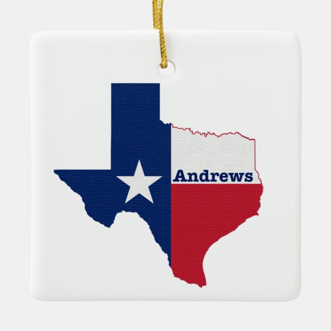 Adorno De Cerámica Navidades de Andrews Texas (Anverso)