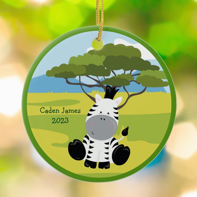 Adorno De Cerámica Navidades de animales de Personalizado de cebra in (Subido por el creador)