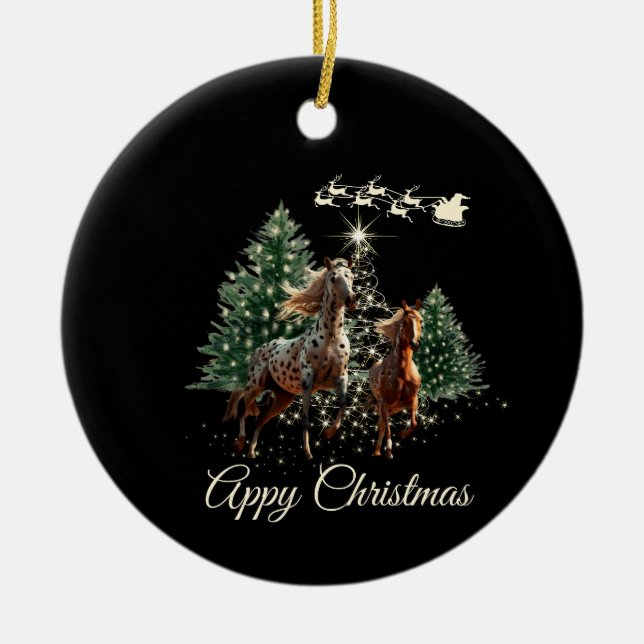 Adorno De Cerámica Navidades de Appaloosa (Frente)