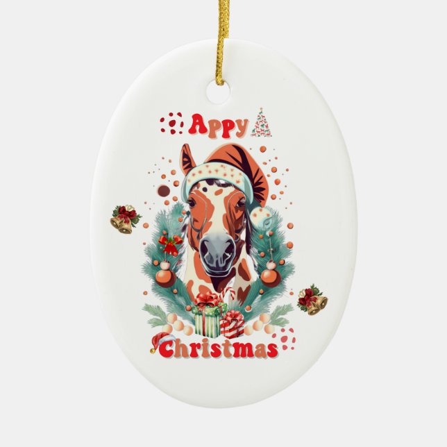 Adorno De Cerámica Navidades de Appaloosa (Frente)
