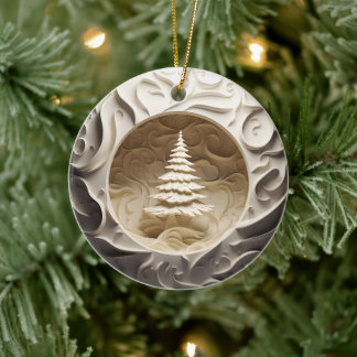 Adorno De Cerámica navidades de árbol de invierno de estilo 3D