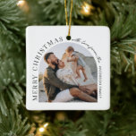 Adorno De Cerámica Navidades de arte de la tipografía moderna<br><div class="desc">Moderno diseño gráfico mínimo de forma abstracta Navidades de fotografía de vacaciones. Negrita en el diseño de tendencias. Parte de una colección de vacaciones.</div>