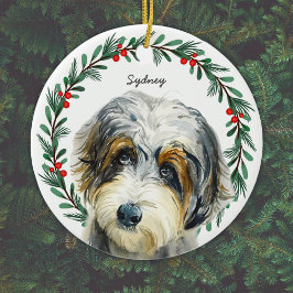 Adorno De Cerámica Navidades de Aussiedoodle escribieron 'Personaliza