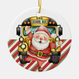 Adorno De Cerámica Navidades de autobuses escolares para conductor